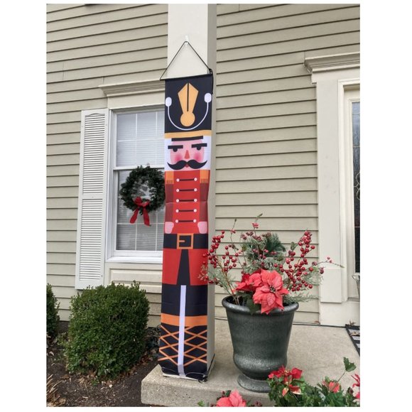 Christmas Door Decorations Nutcracker Decor Outdoor Xmas Holiday Porch Signs Set - Picture 2 of 4
